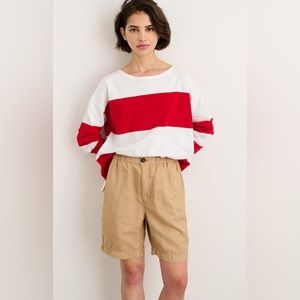 Alex Mill red and white tee.